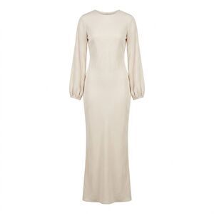 Veiled Collection Cream Crew Neck Modest Maxi Dress XS/REG EUC